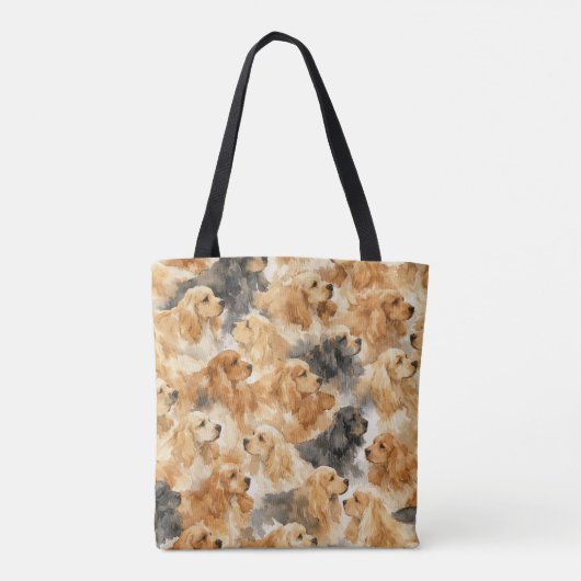 Tote Bag Chien Cocker Spaniel aquarelle  (Dos)