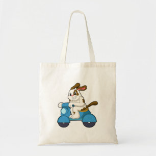 Tote Bag Chien comme Biker avec Scooter.PNG