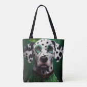Tote Bag Chien dalmate en tenue de la Saint Patrick (Dos)
