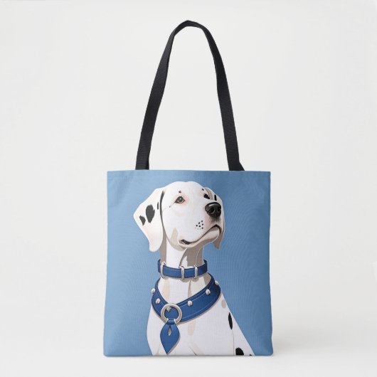Tote Bag Chien Dalmatien Avec Collier Bleu (Devant)