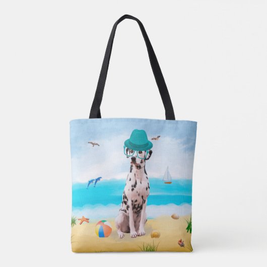 Tote Bag Chien Dalmation sur la plage (Dos)