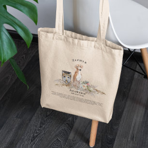 Tote Bag Chien d'aquarelle de l'Azawakh Monogramme