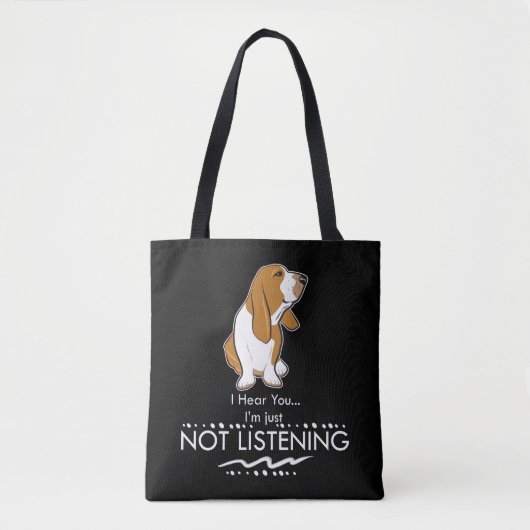Tote Bag Chien de Basset Hound - entendez que vous je (Devant)