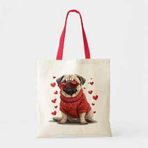 Tote Bag Chien de Carlin de la Saint-Valentin