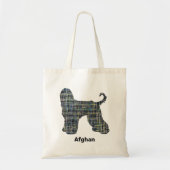 Tote Bag Chien de chien afghan jaune et ligne noire (Devant)