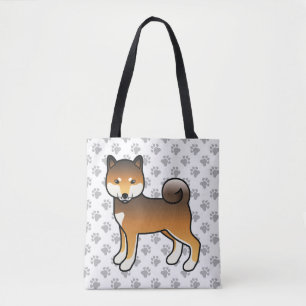 Tote Bag Chien de dessin animé mignon Shiba Inu au sésame r