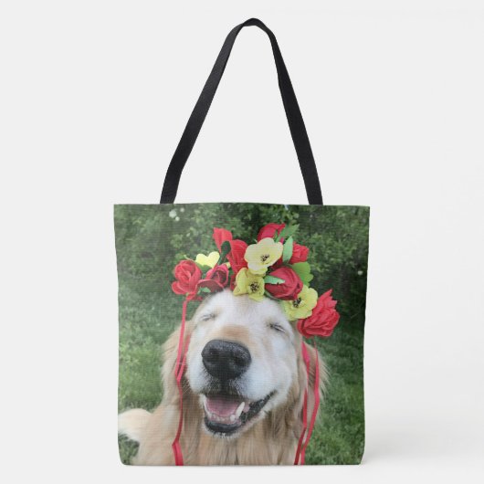 Tote Bag Chien de golden retriever avec la couronne de (Devant)