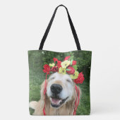 Tote Bag Chien de golden retriever avec la couronne de (Dos)