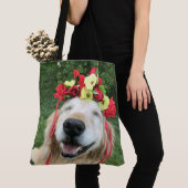 Tote Bag Chien de golden retriever avec la couronne de (De près)