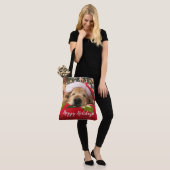 Tote Bag Chien de golden retriever de Noël endormi sous (Sur le modèle)
