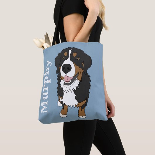 Tote Bag Chien de montagne bernois personnalisable (De près)