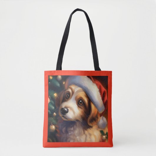 Tote Bag Chien de Noël 2 (Devant)