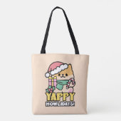 Tote Bag Chien de Noël mignon - Yappy Howlidays (Dos)