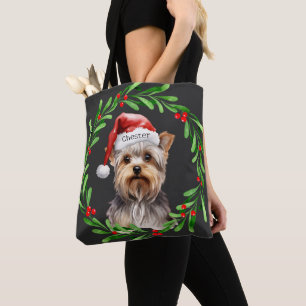 Tote Bag Chien de Noël Yorkie Yorkshire Terrier Fêtes