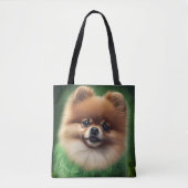Tote Bag Chien de Poméranie en tenue de jour St. Patrick (Devant)