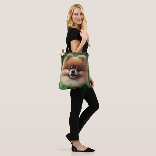 Tote Bag Chien de Poméranie en tenue de jour St. Patrick (Sur le modèle)