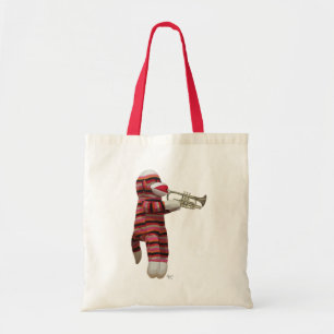 Tote Bag Chien de queue jouant à la trompette 2