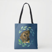 Tote Bag Chien de Rhodesian Ridgeback avec la guirlande (Devant)