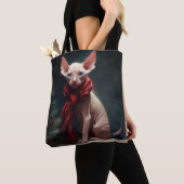 Tote Bag Chien de Sphynx à Noël de neige (De près)