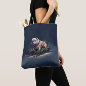 Tote Bag Chien de taureau neige hiver (De près)