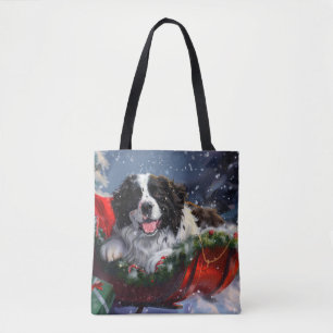 Tote Bag Chien de Terre-Neuve Noël Festif