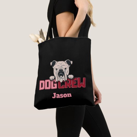 Tote Bag Chien d'équipage Bulldog personnalisé (De près)