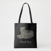 Tote Bag Chien. Dessin au crayon. (Devant)