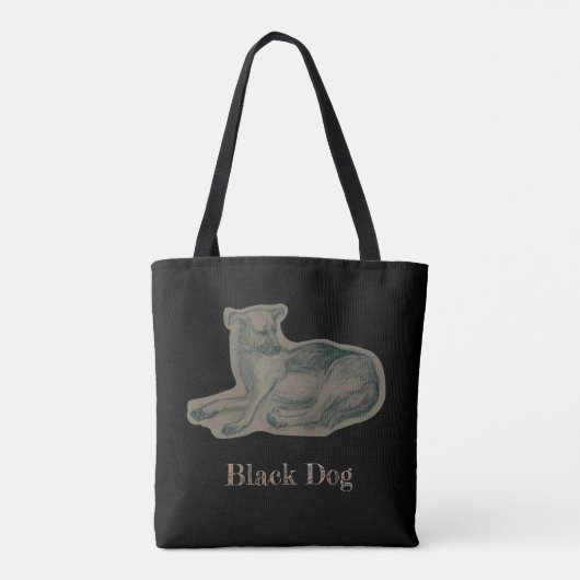 Tote Bag Chien. Dessin au crayon. (Dos)