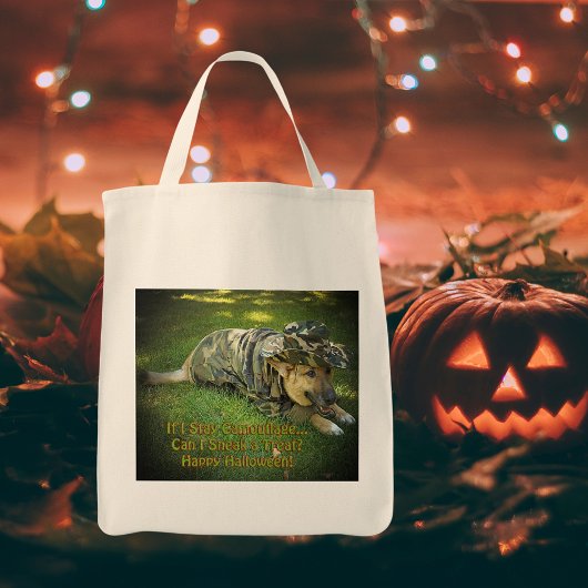 Tote Bag Chien d'Halloween en Camouflage