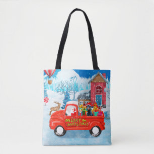 Tote Bag Chien Doberman dans un camion de livraison de Noël