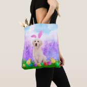 Tote Bag Chien d'or retriever avec oeufs de Pâques Poussins (De près)