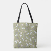 Tote Bag Chien dormant Inspiré d'imprimer en gris vert (Dos)