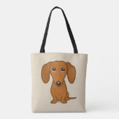 Tote Bag Chien drôle rouge mignon de saucisse de bande (Dos)