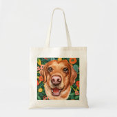 Tote Bag Chien du Labrador floral (Devant)