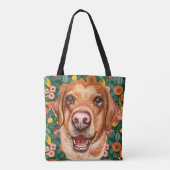 Tote Bag Chien du Labrador floral (Dos)