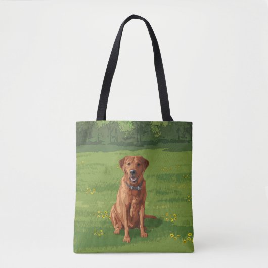 Tote Bag Chien du Labrador jaune rouge renard (Devant)