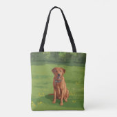 Tote Bag Chien du Labrador jaune rouge renard (Dos)