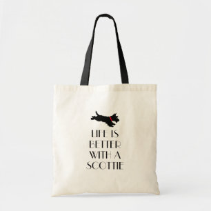 Tote Bag Chien écossais vintage Texte personnalisé