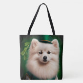 Tote Bag Chien Eskimo américain en Robe du Jour de la Saint (Devant)