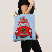 Tote Bag Chien Eskimo Américain En Voiture Avec Santa Claus (De près)