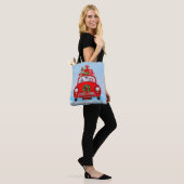 Tote Bag Chien Eskimo Américain En Voiture Avec Santa Claus (Sur le modèle)