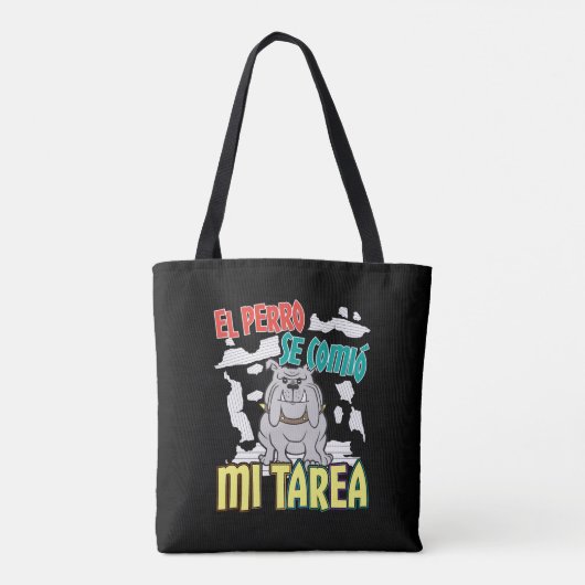 Tote Bag Chien Espagnol Ate My Homework - Perro Tarea (Dos)