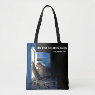 Tote Bag Chien et chat à la maison seul minuit Animaux de c