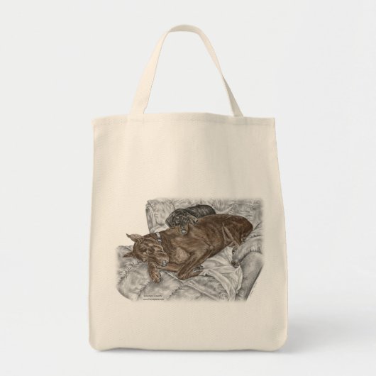 Tote Bag Chien et chiot de Doberman (Devant)