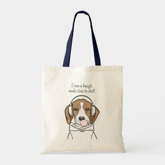 Tote Bag Chien frigorifique avec Bubblegum Funny Beagle (Dos)