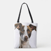 Tote Bag CHIEN GREYHOUND Brown ET BLANC (Dos)