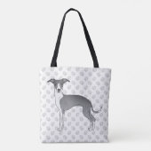 Tote Bag Chien Gris Italien Bleu Et Blanc Avec Patrouilles (Dos)