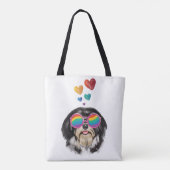 Tote Bag Chien Havanais avec coeur Saint Valentin (Dos)