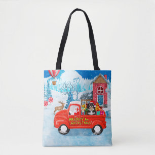 Tote Bag Chien Havanais Camion de livraison de Noël sous la