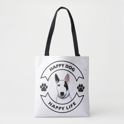 Tote Bag Chien heureux, vie heureuse (Devant)